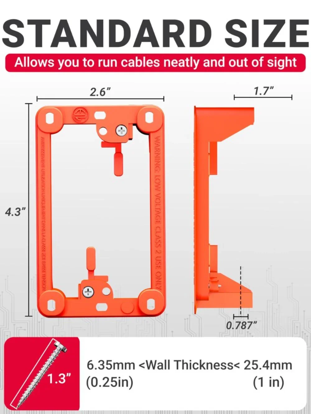 BestMounts Low Voltage Mounting Bracket 1 Gang, 5 Pack for Single Gang Wall Plat